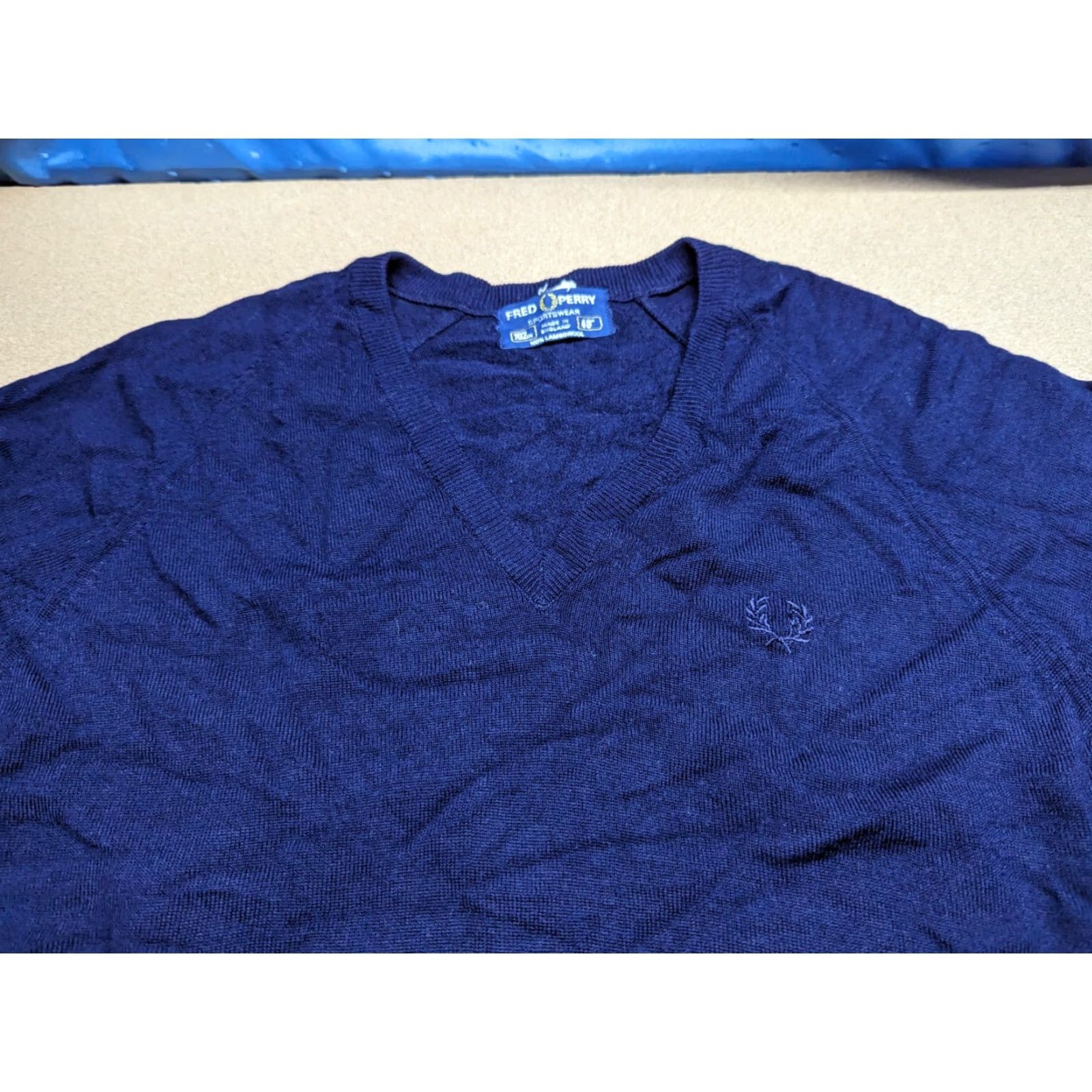 Fred Perry Fred Perry Mens Sweater Size M Blue Lambs Wool Round Knit Winter Pullover Knitwear Casual Mens New title Size US M / EU 48-50 / 2 - 3 Thumbnail