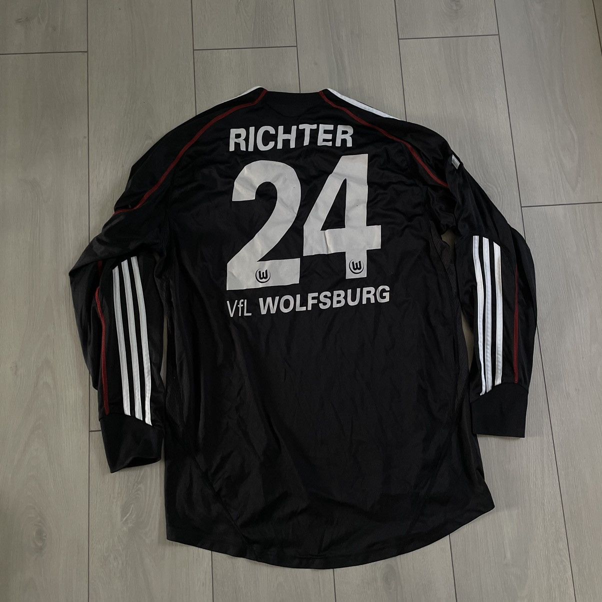 Adidas × Vintage ADIDAS WOLFSBURG 2009 GOALKEEPER LONG SLEEVE JERSEY RICHTER Size US L / EU 52-54 / 3 - 2 Thumbnail