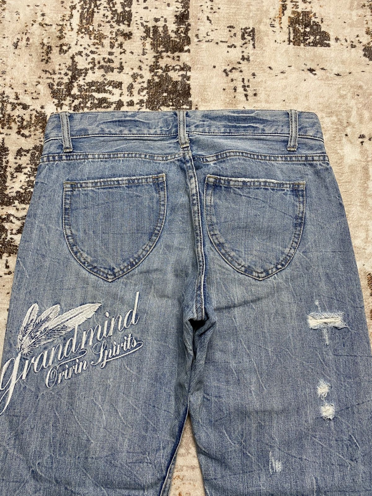 Le Grande Bleu (L.G.B.) Rare Baggy Jean With Emroidery Feather💥 Size US 30 / EU 46 - 3 Thumbnail