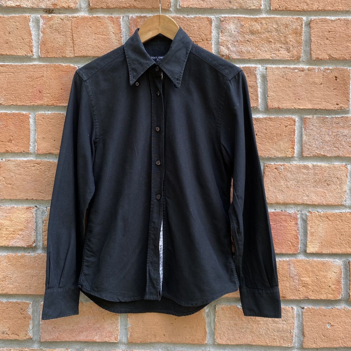 Dolce & Gabbana Dolce & Gabbana Black Fitted Long-Sleeve Collared Shirt Size S / US 4 / IT 40 - 11 Thumbnail