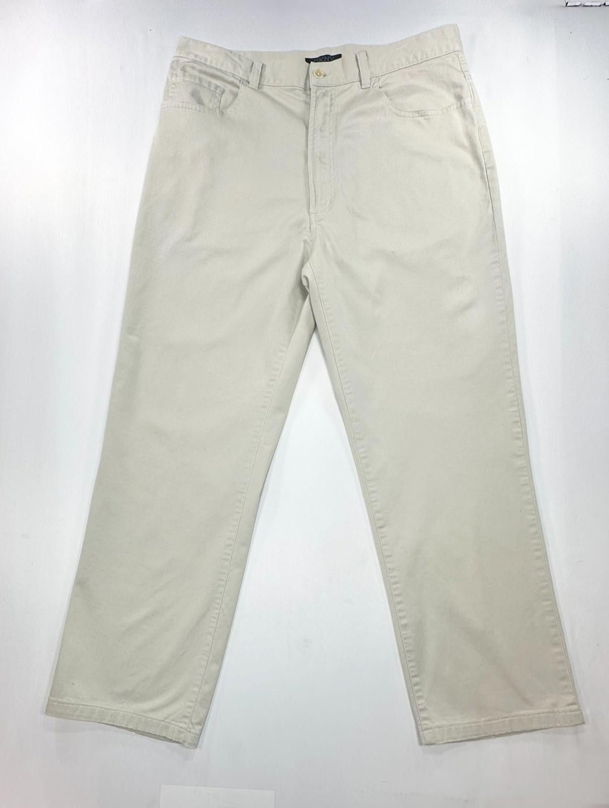 DKNY DKNY Straight Leg Flat Front Chinos Beige Mens 34/30 Size US 34 / EU 50 - 1 Thumbnail