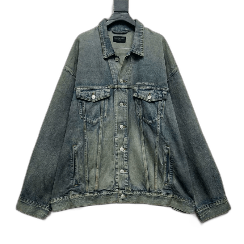 Balenciaga Balenciaga Reverse Logo Denim Jacket Size US L / EU 52-54 / 3 - 1 Thumbnail