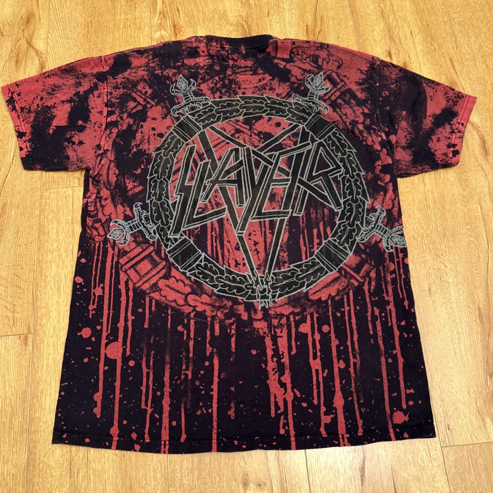 Hanes Rare Slayer Y2K shirt 2009 metal original tour Large Hanes Heavy Skull T-Shirt Red 90s Music Graphic Tee Men L Skull Confidently Size US L / EU 52-54 / 3 - 5 Thumbnail