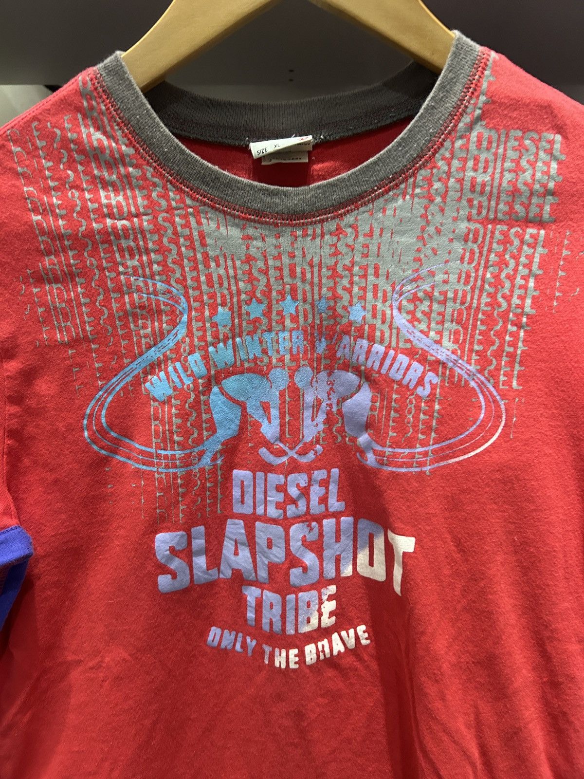 Diesel DIESEL SLAPSHOT Y2K longsleeve tshirt red blue coco stripe Size US S / EU 44-46 / 1 - 3 Thumbnail