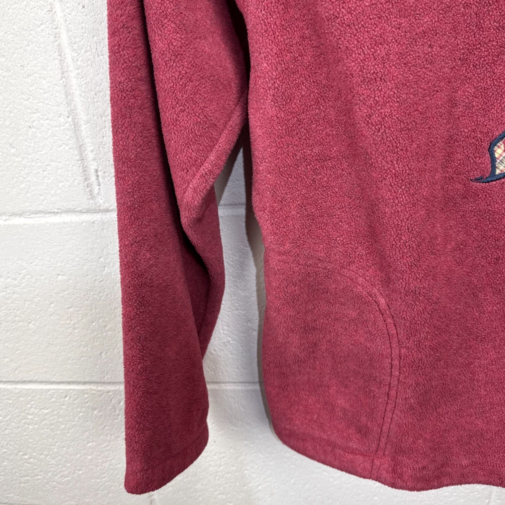 Northern Reflections VINTAGE Northern Reflections 1/4 Zip Pullover Fleece Sweater Womens M Maroon Arts & Crafts 1990s Cat Embroidered Size M / US 6-8 / IT 42-44 - 6 Thumbnail
