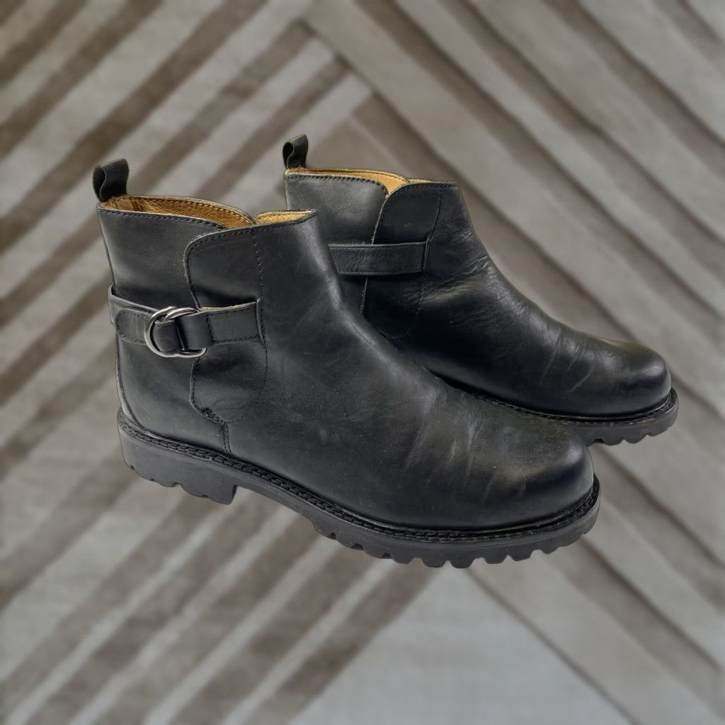 Polo Ralph Lauren VINTAGE Polo Ralph Lauren Fleetlands Black Leather Boots Chukka Buckle Strap Mens 11D Leather Upper Outsole Adjustable Strap Boots Mens Black 11D Size US L / EU 52-54 / 3 - 1 Thumbnail