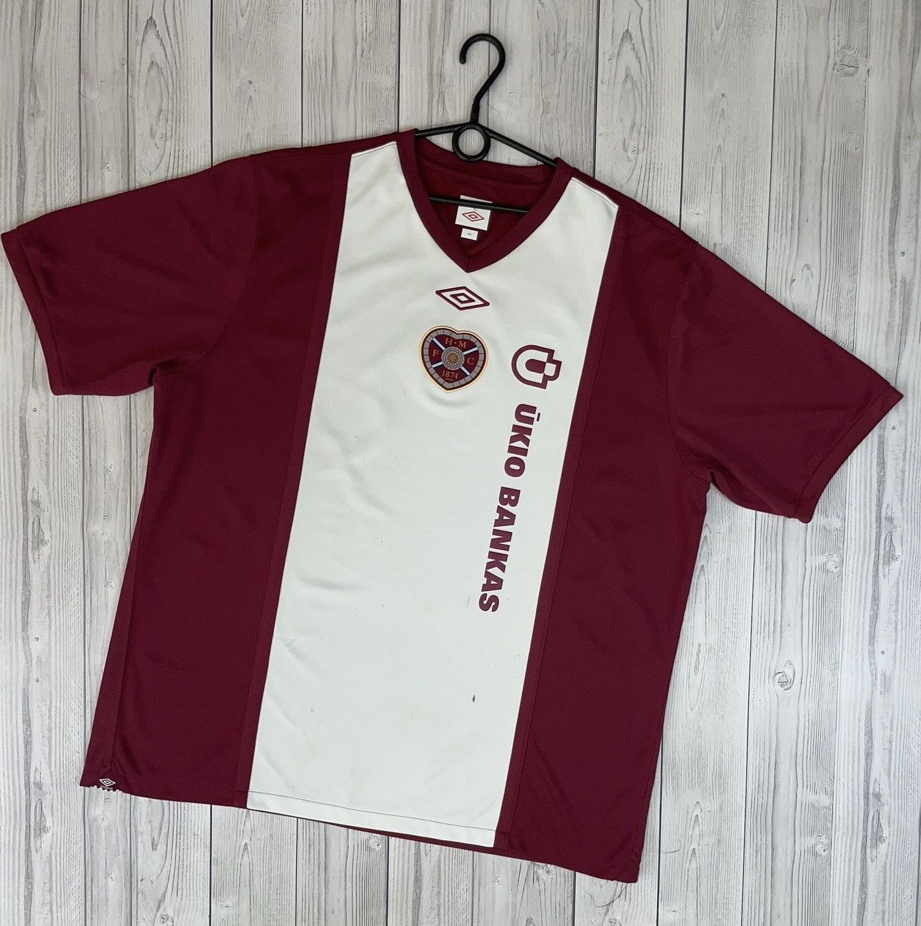 Adidas Vintage Hearts FC striped jersey size XXL Umbro red Size US XXL / EU 58 / 5 - 1 Thumbnail