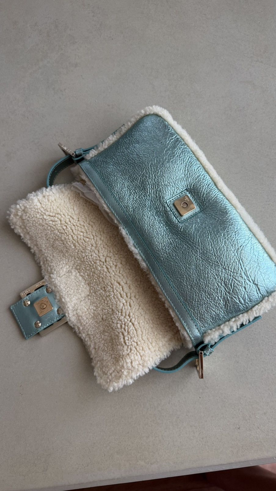 Fendi Fendi Blue Metallic Baguette Bag Size ONE SIZE - 6 Thumbnail