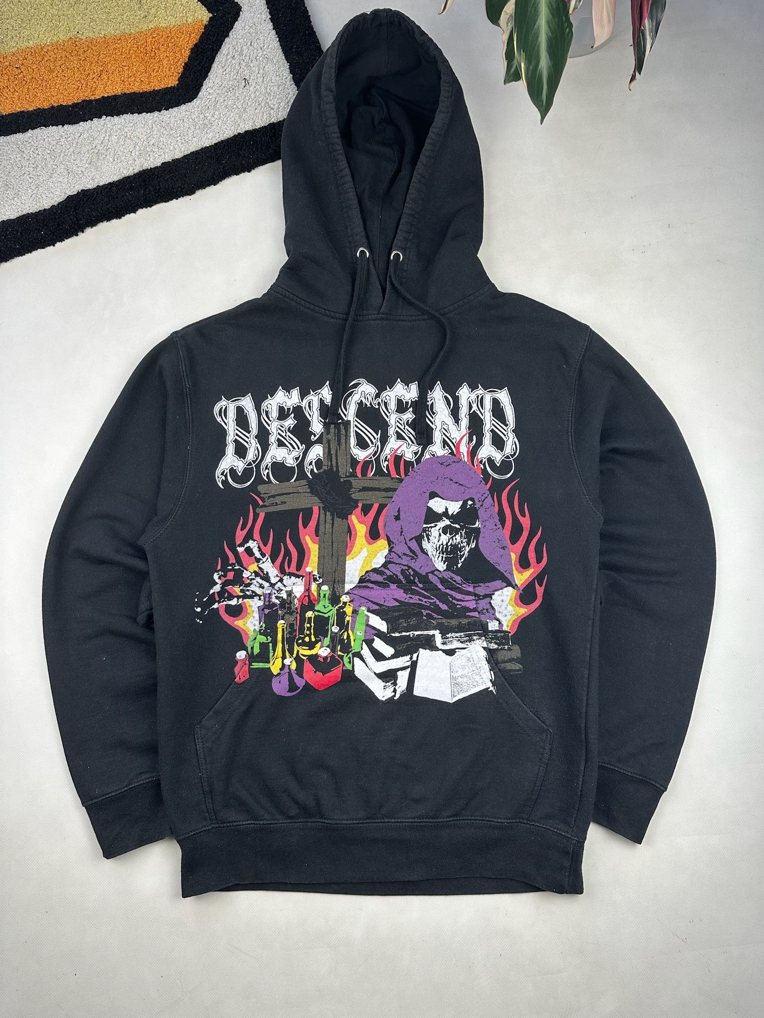 Designer Descending skull hoodie suicideboys style flame death Size US S / EU 44-46 / 1 - 1 Thumbnail