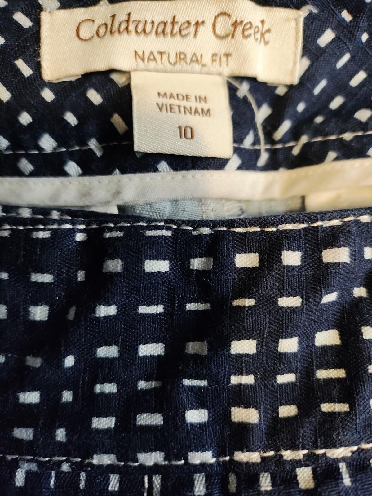 Coldwater Creek Coldwater Creek Women's Navy and White Patterned Trousers Size 32" / US 10 / IT 46 - 6 Thumbnail