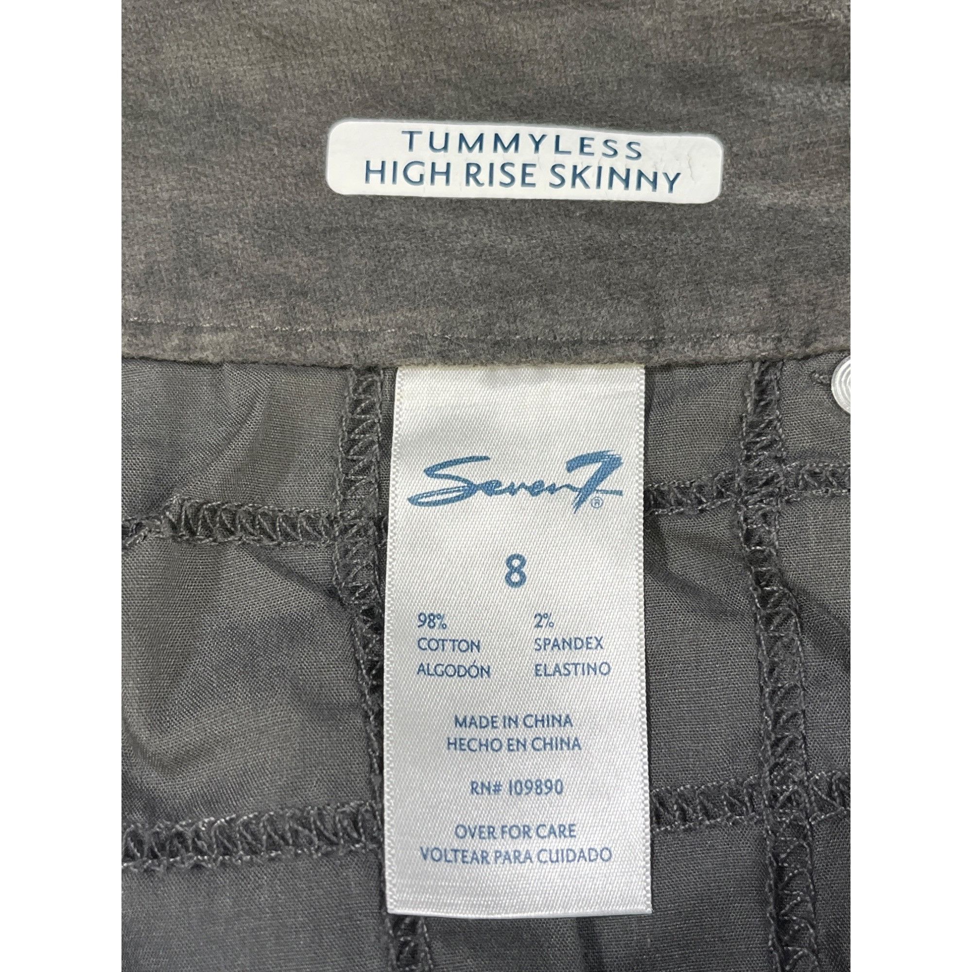 Seven 7 Seven 7 Women's Grey High Rise Velvet Pants/Skinny Size 8 SK Size 30" / US 8 / IT 44 - 7 Thumbnail
