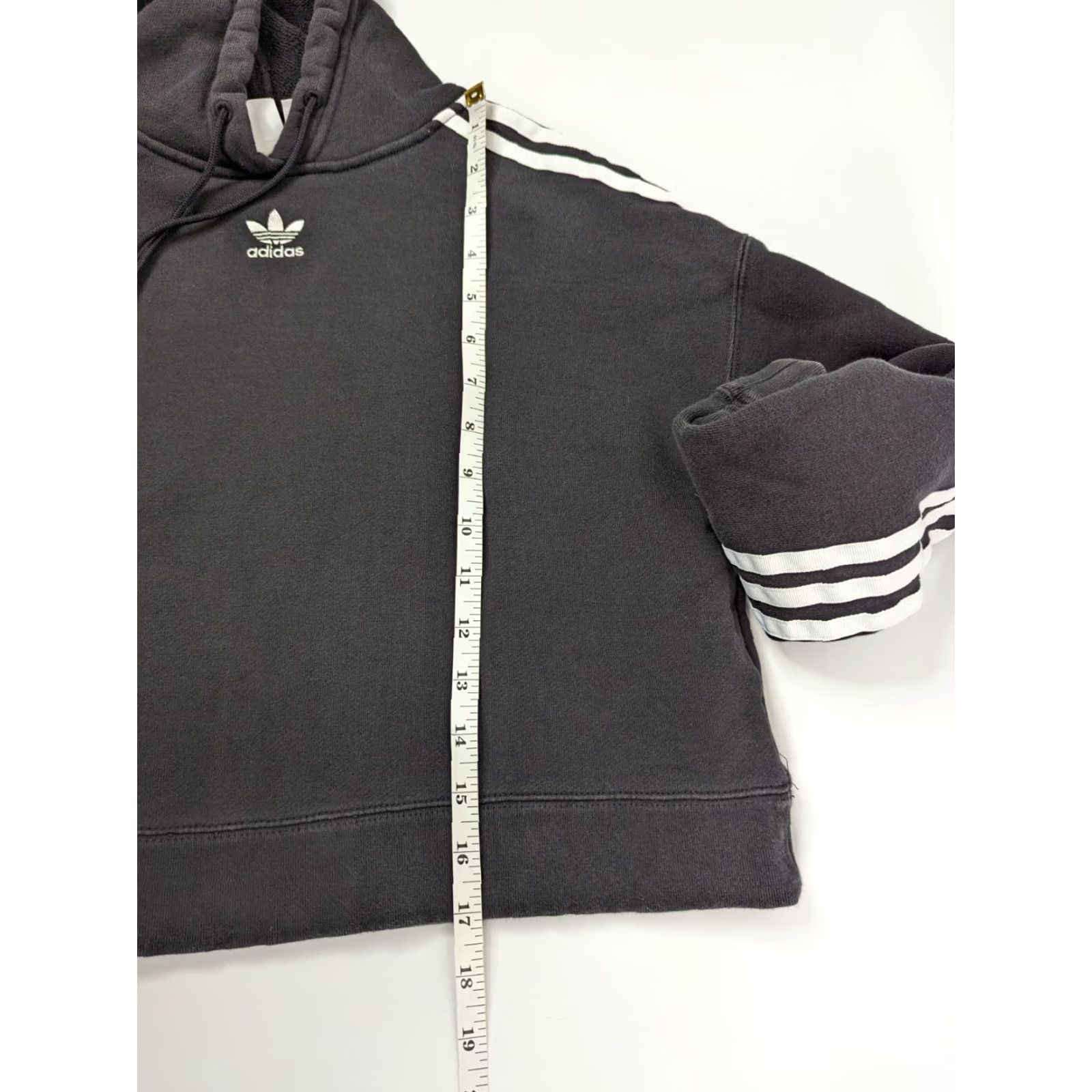 Adidas Adidas Cropped Hoodie 3 Stripes Trefoil Black White Classic Women's XS Hoodie Girls Footwear & Apparel Size XS / US 0-2 / IT 36-38 - 5 Thumbnail