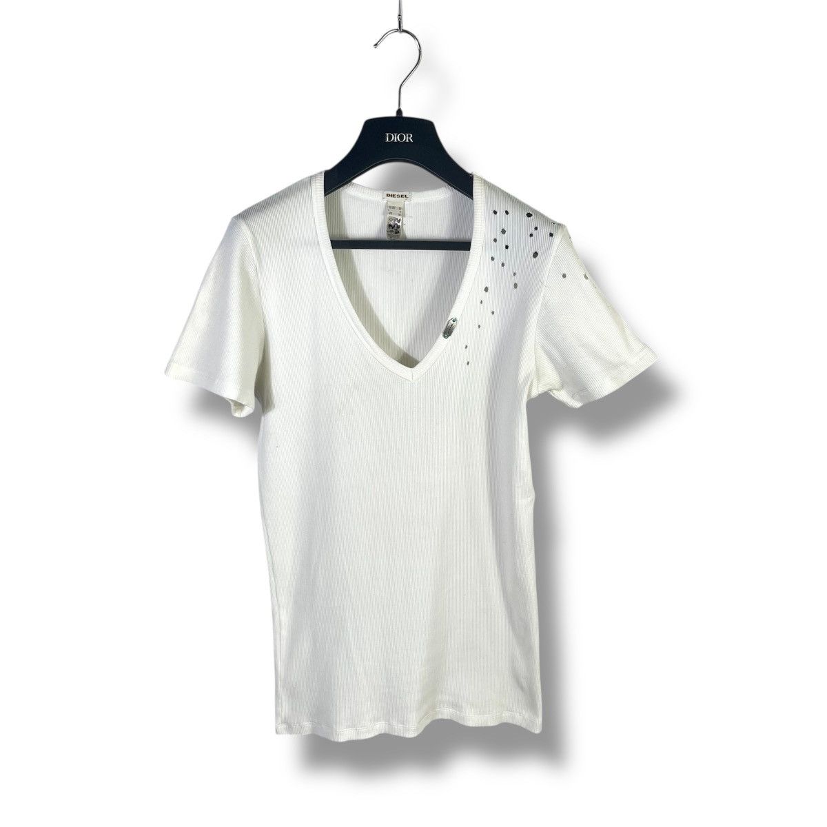 Diesel Diesel Distressed Design Ribbed Tshirt Size US M / EU 48-50 / 2 - 1 Thumbnail