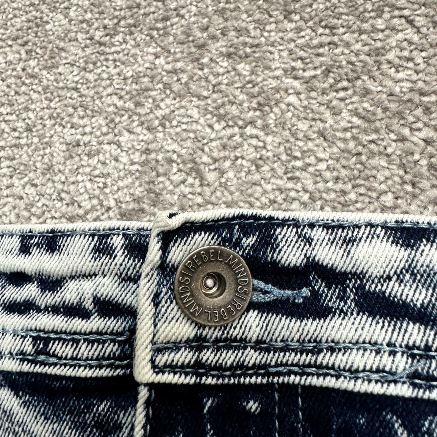 Denime Rebel Minds Denim Jeans Men 40x32 Blue Distressed Acid Wash 5-Pocket Regular Cotton Polyester Jeans Size US 40 / EU 56 - 5 Thumbnail