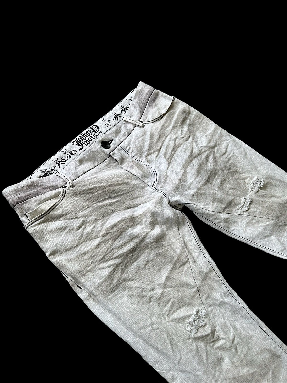 BUFFALO BOBS Size 34/34 - Johnny Wolf clawmark denim slim jeans Size US 34 / EU 50 - 3 Thumbnail