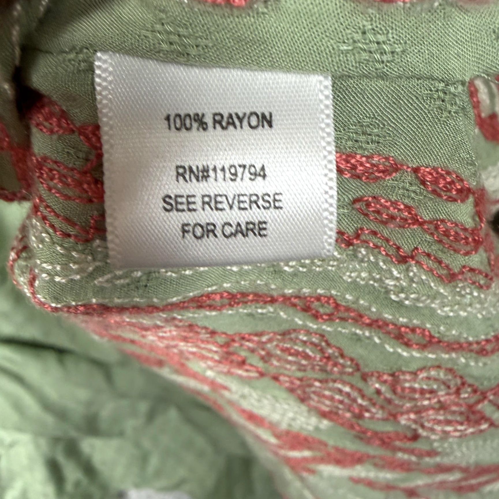 Vintage One World Blouse Kimono Womens S-L Green Embroidered Geometric Boho NWT Size S / US 4 / IT 40 - 7 Thumbnail
