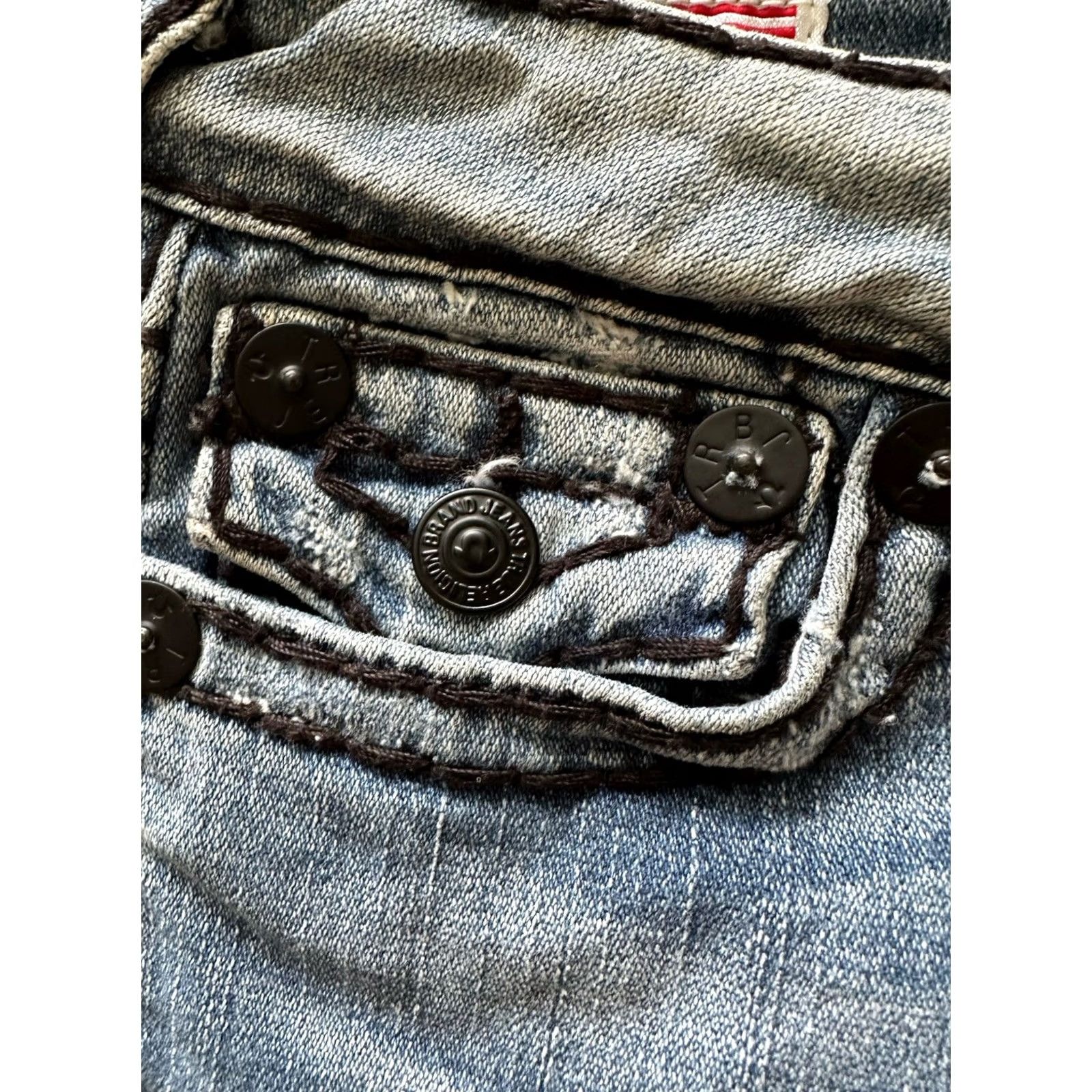 True Religion VINTAGE True Religion Jeans Shorts Women’s Mini Cut Off 26 Low Rise Denim Y2K/90s Logo Embroidered Pocket Blue Womens Size 26" / US 2 / IT 38 - 6 Thumbnail