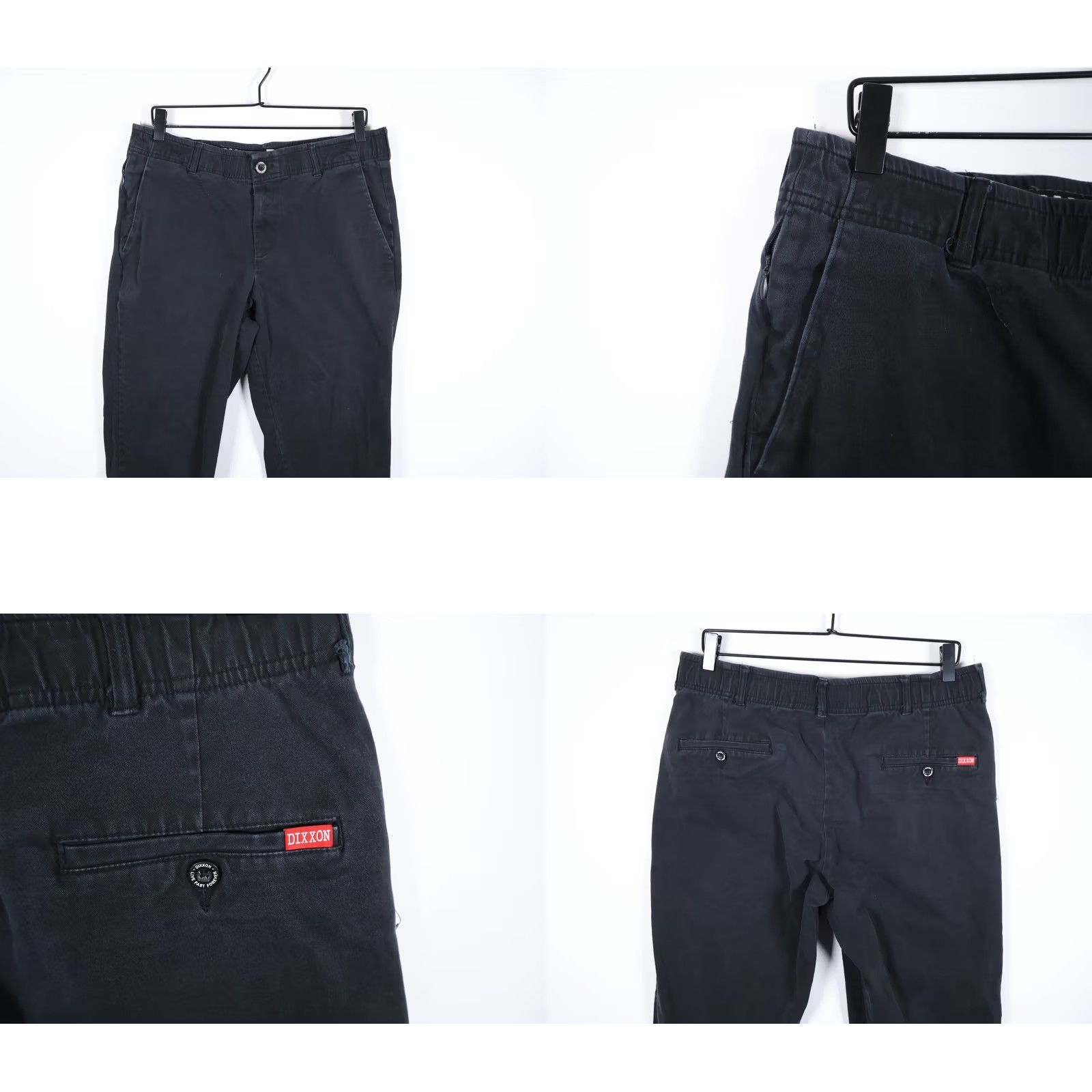 Vintage Dixxon Flannel D Flex Pants Men's 34 34 Black Elastic Waist Stretch Chino 90s Punk Retro Size US 35 - 9 Thumbnail
