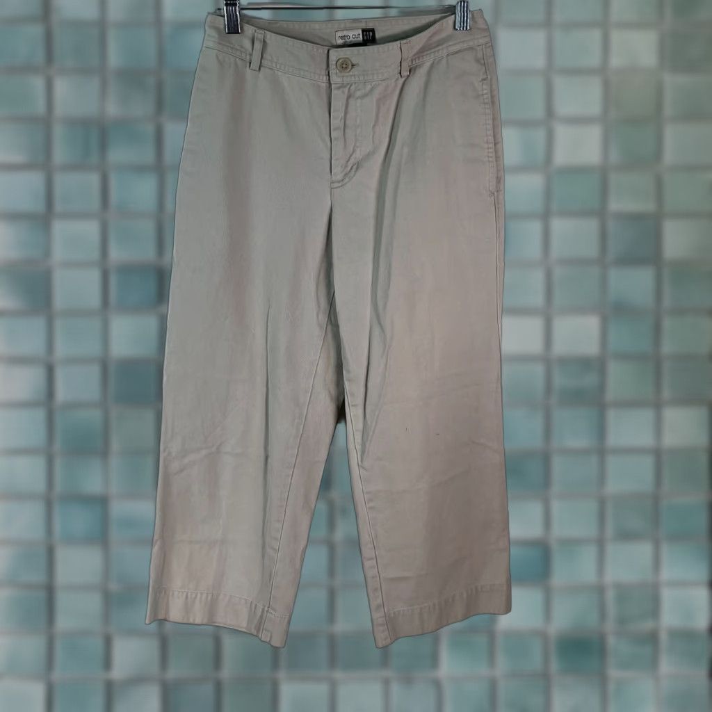 Gap VINTAGE Gap Womens Casual Regular Cropped Stretch Beige Dress Pants Size 2 Size 26" / US 2 / IT 38 - 1 Thumbnail