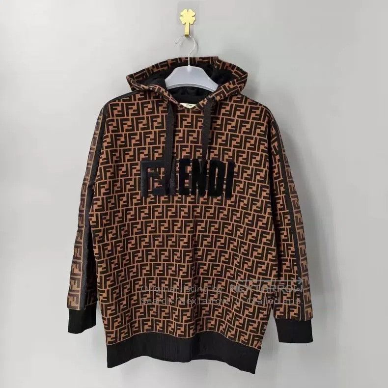 Fendi Fendi All-Over Printed Logo Flock Hoodie Size S / US 4 / IT 40 - 1 Thumbnail