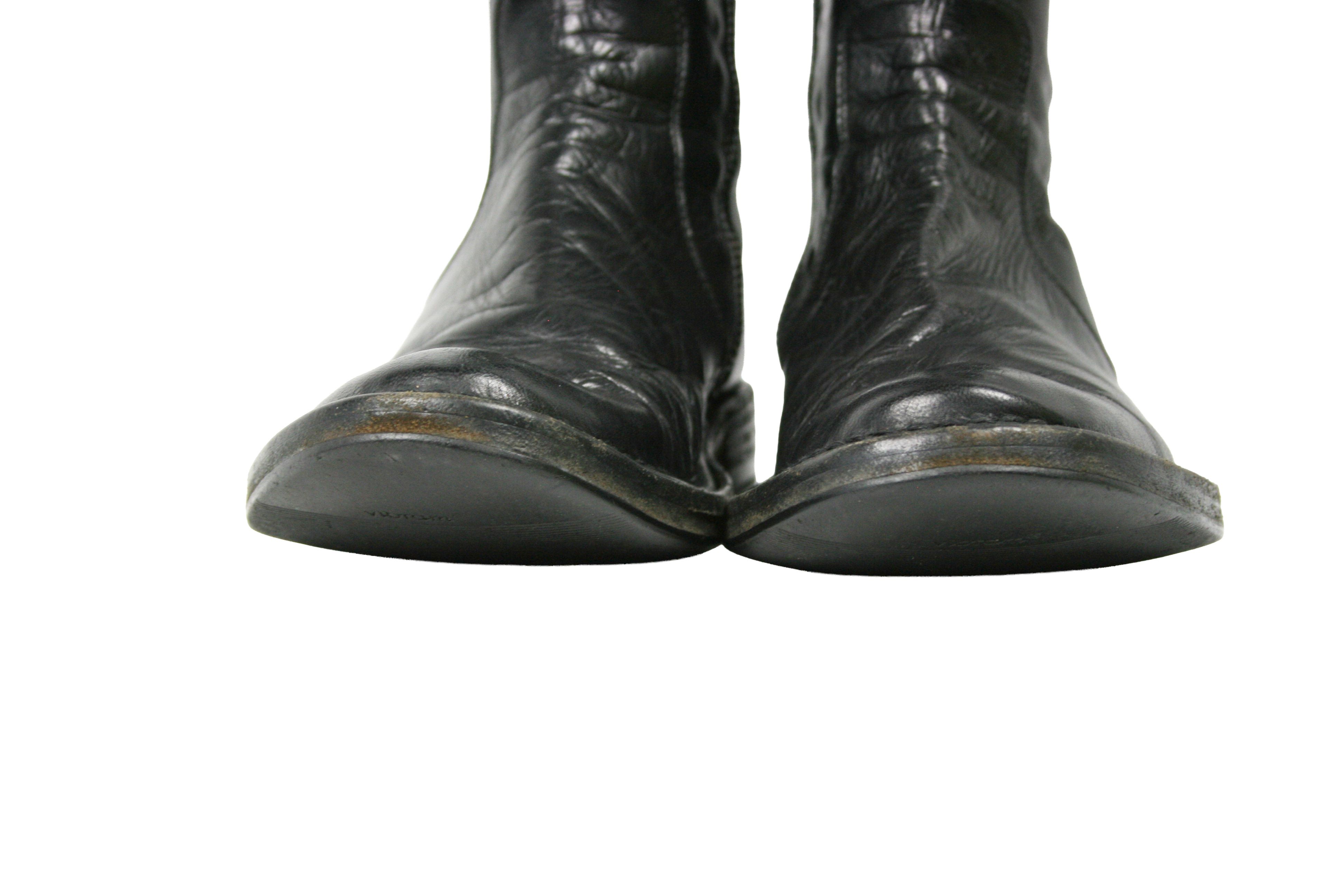 RoccoP 00S Avant Garde Biker Riding Leather Knee Boots Vintage Size US 6 / IT 36 - 4 Thumbnail