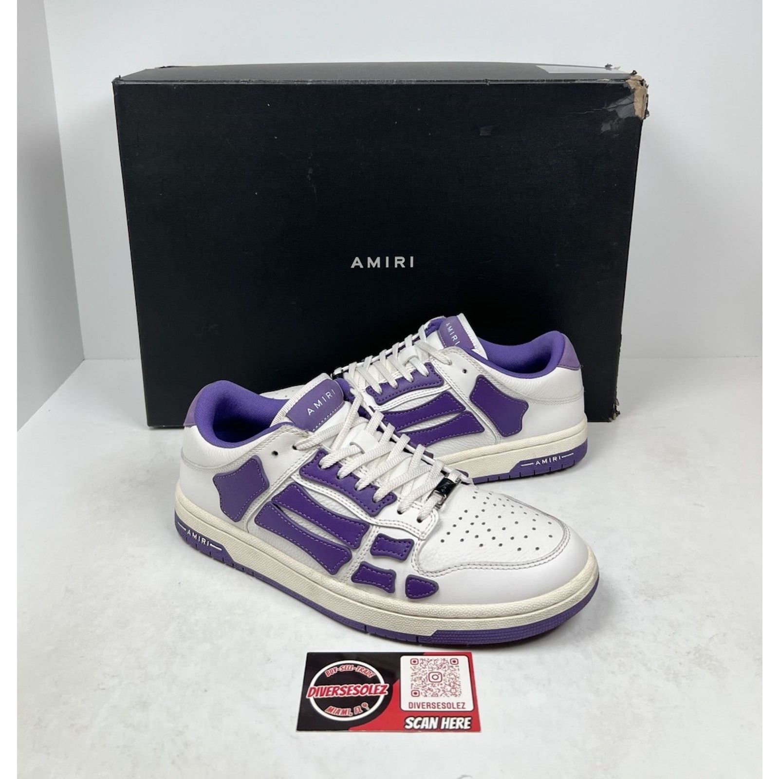 Amiri Size 41EU/8US - Amiri Skel Top Low White/Purple Size US 8 / EU 41 - 1 Thumbnail