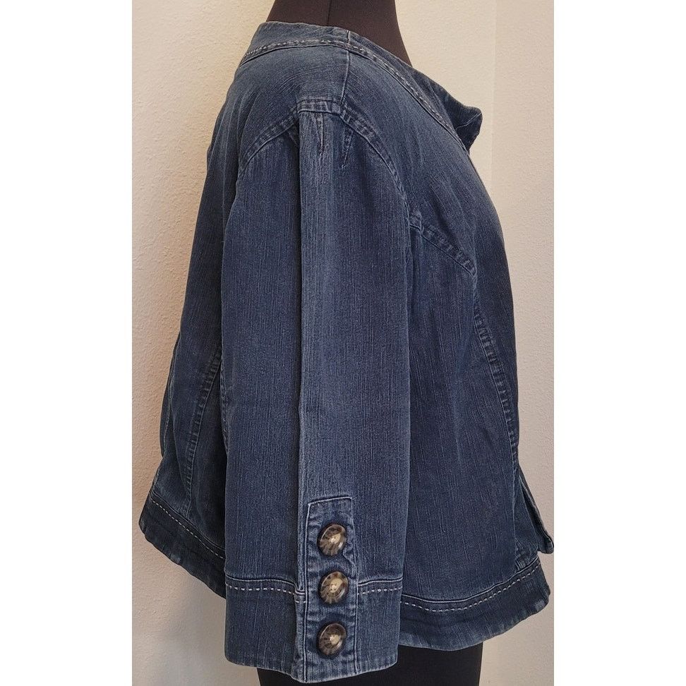 Vintage Cato Swing Denim Jacket 18/20W Open Front Plus Size EUC Size XXL / US 16-18 / IT 52-54 - 3 Thumbnail