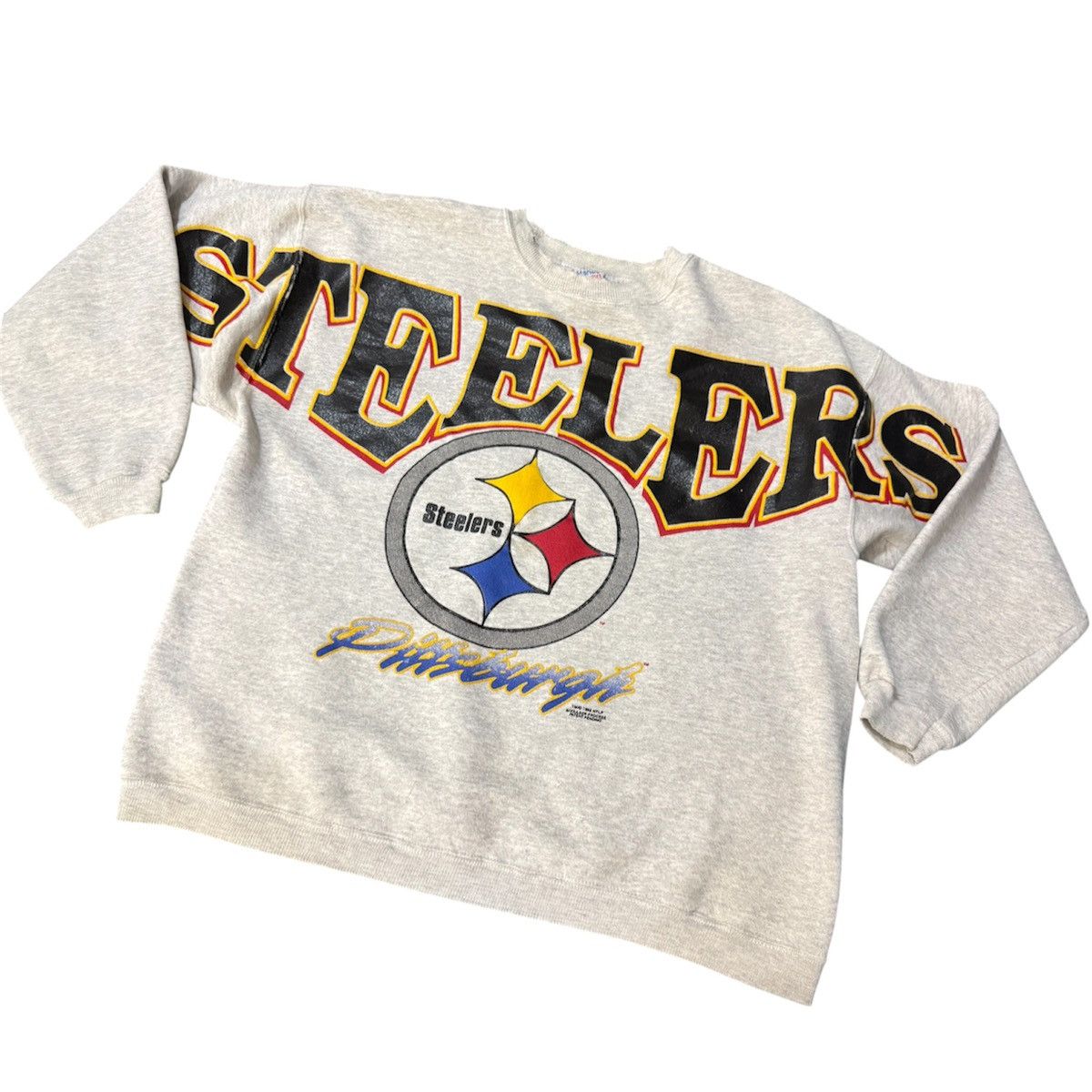 Vintage Vintage 90s NFL Pittsburgh Steelers 1996 Spellout Sweatshirt Size US XL / EU 56 / 4 - 1 Thumbnail