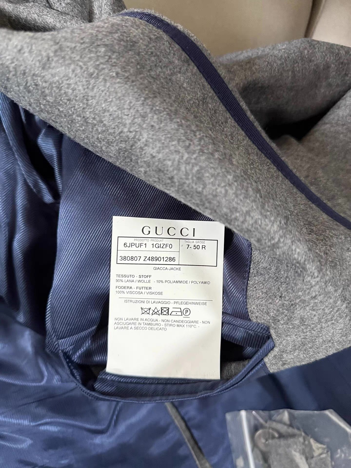 Gucci GUCCI Men's 23 Spring Solid Color Lapel Single-breasted Ｑ20 Size 48R - 3 Thumbnail