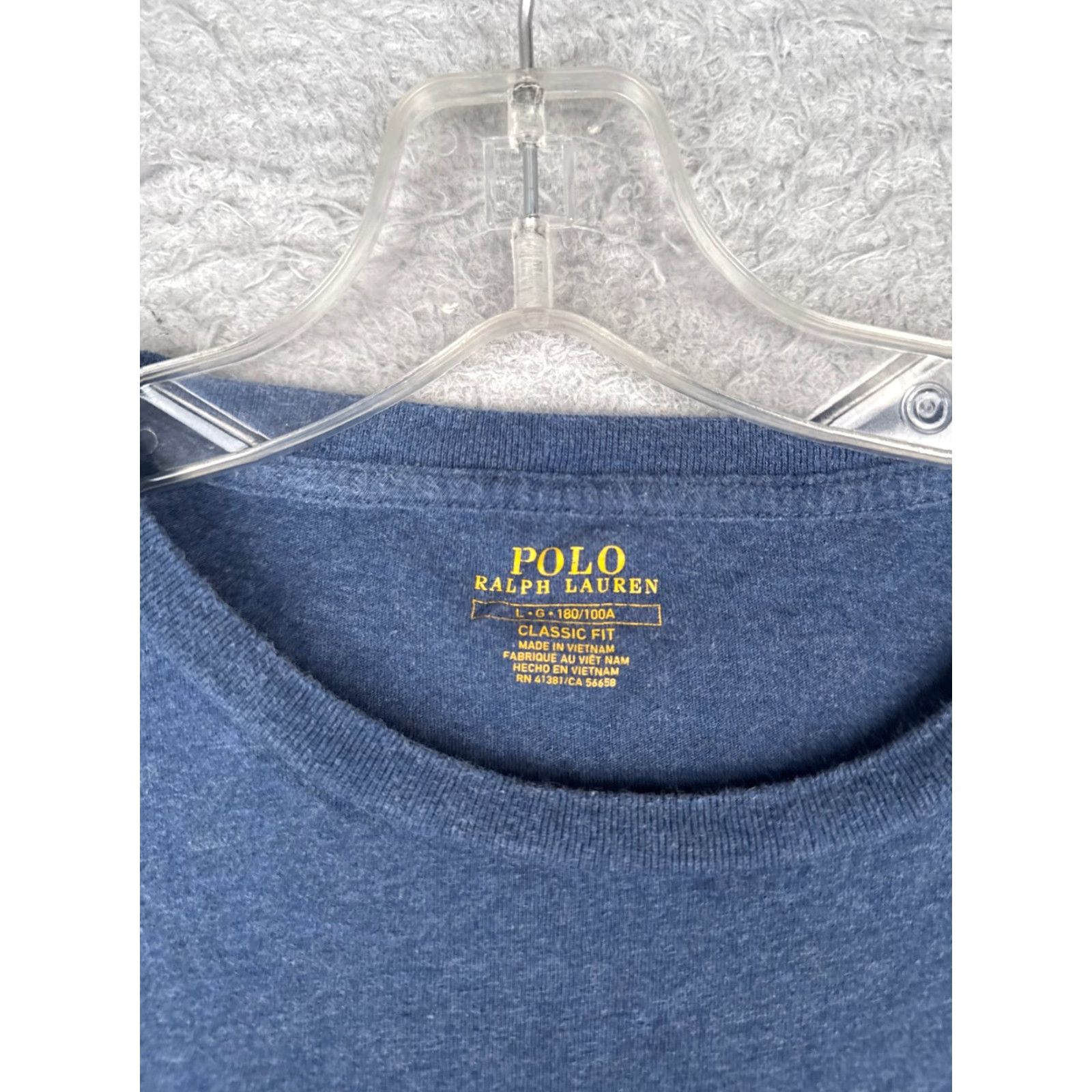 Ralph Lauren VINTAGE Polo Ralph Lauren Shirt Adult Large Blue Long Sleeve Crew Neck 100% Cotton READ Size US L / EU 52-54 / 3 - 7 Thumbnail