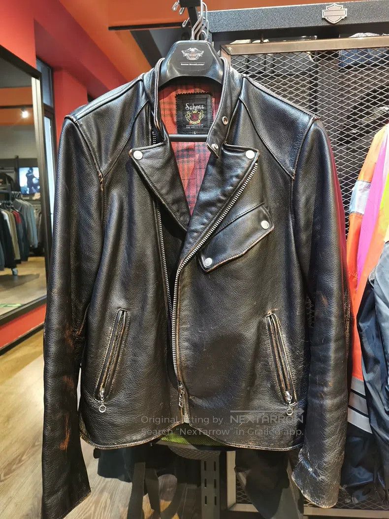 Schott Schott cable-stayed biker leather jacket Size US L / EU 52-54 / 3 - 1 Thumbnail
