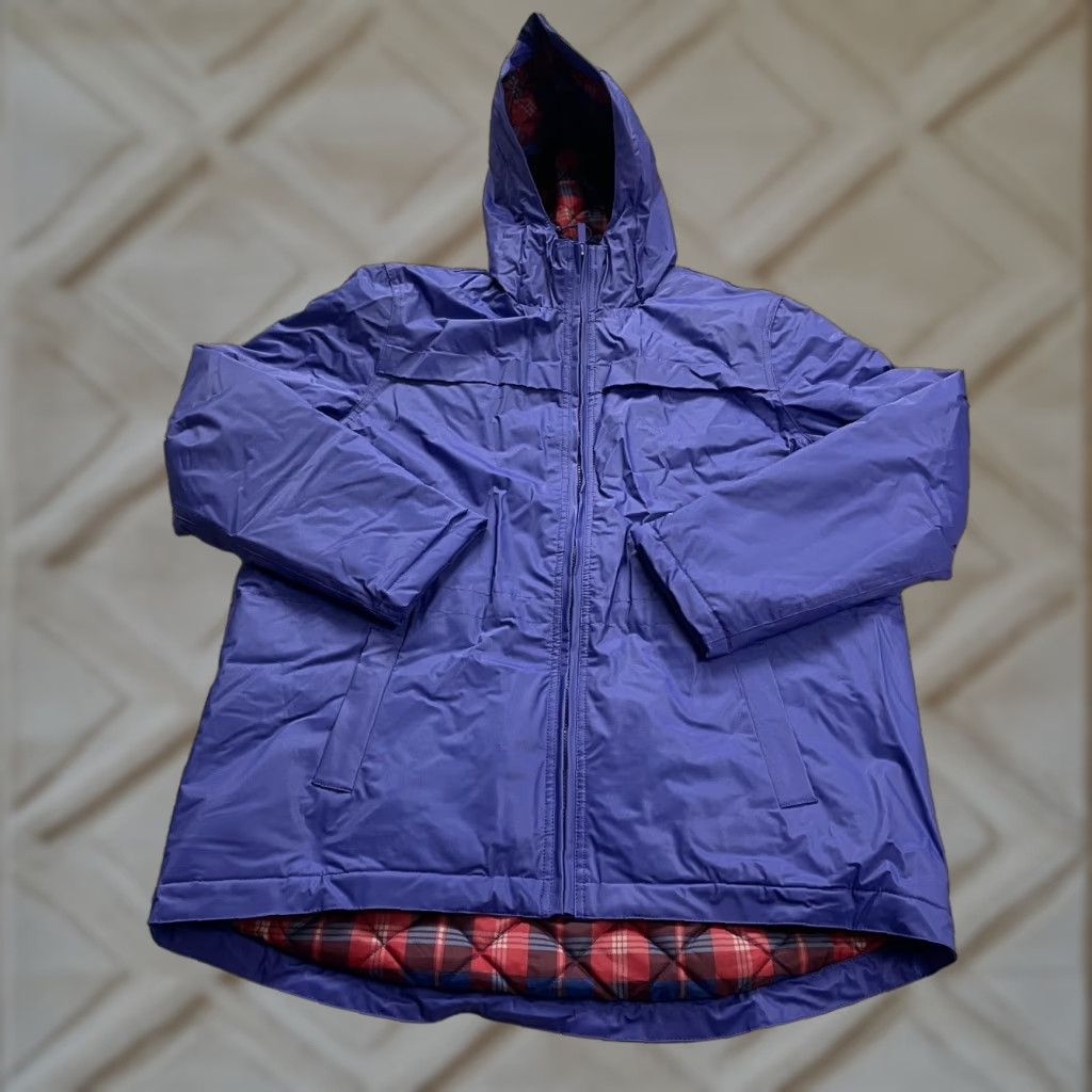 Vintage Scandia Woods Windbreaker Jacket Women Medium Purple Plaid Lined Full Zip Hoodie Size M / US 6-8 / IT 42-44 - 1 Thumbnail