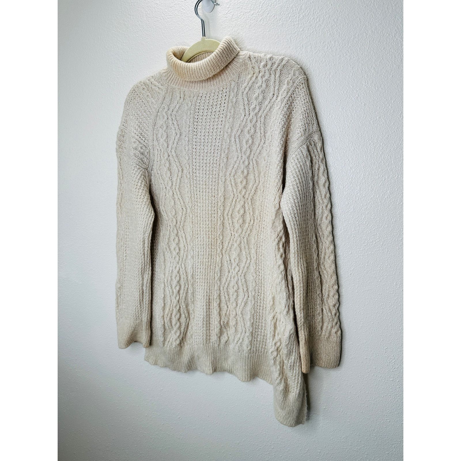 Vince Vince Cream Chunky Knit Long Sleeve Mock Neck Sweater L Size L / US 10 / IT 46 - 2 Thumbnail
