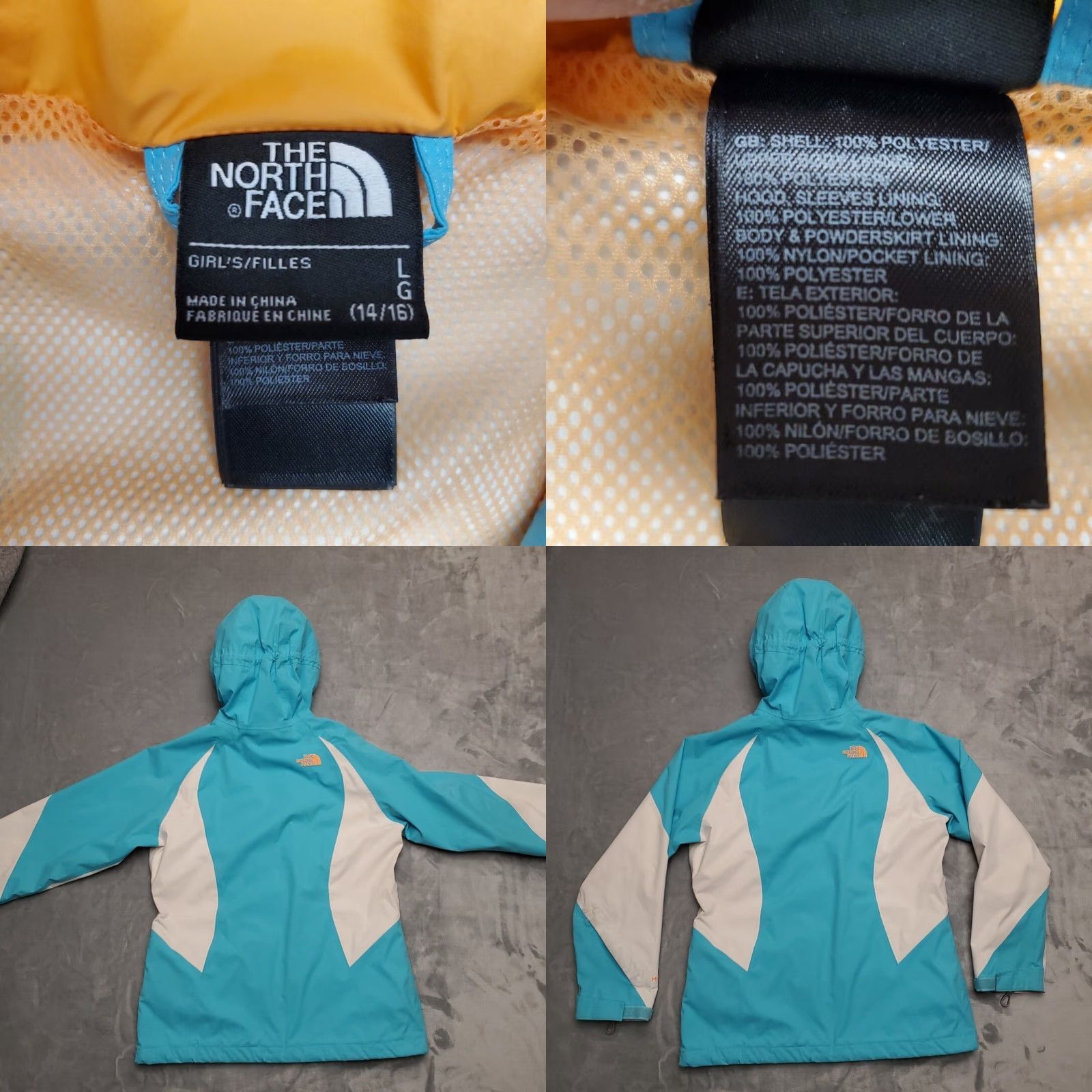 The North Face VINTAGE The North Face Windbreaker Jacket Girls M Turquoise HYVENT Hooded Nylon Shell Only Pink Nature Outdoor Cabin 90s Mens Women Boys Girls Size M / US 6-8 / IT 42-44 - 9 Thumbnail