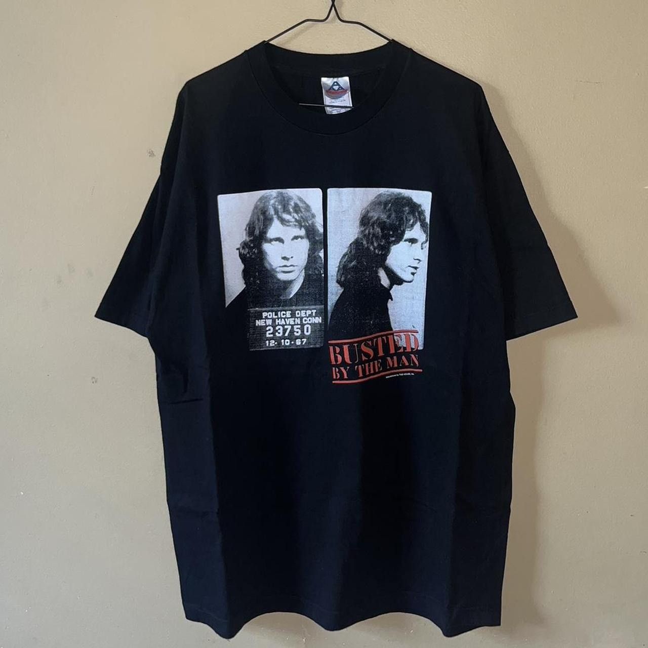 image of Band Tees x Vintage 2003 The Doors Jim Morrison Mugshot Graphic Band Tee in Black, Men's (Size XL)