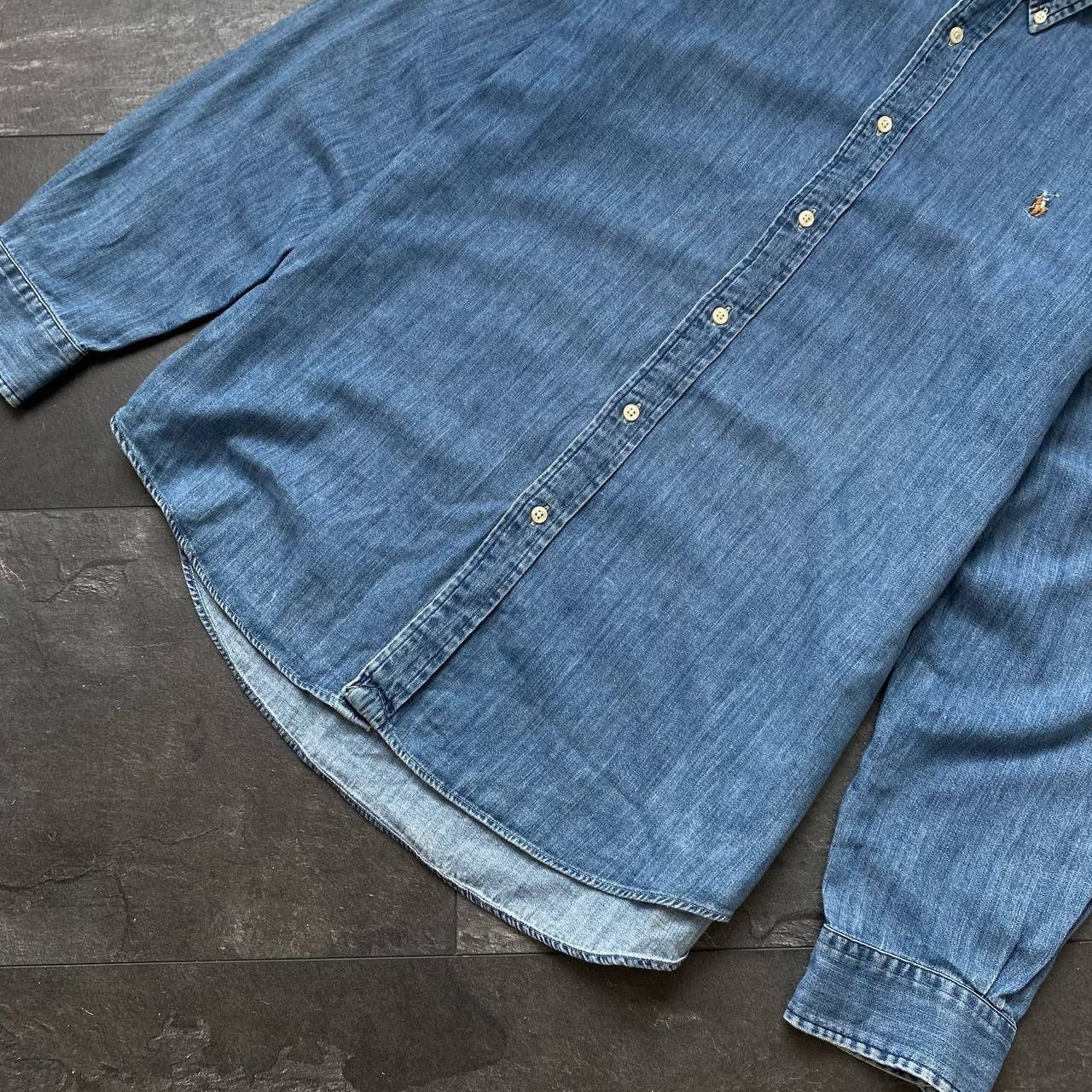 Polo Ralph Lauren × Streetwear × Vintage Vintage polo Ralph Lauren denim shirt button up Size US XL / EU 56 / 4 - 3 Thumbnail