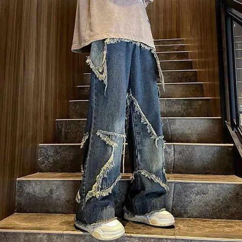 Jean Asakura x Rieko Embroidered Baggy Wide Leg Denim Jeans Size US 30 / EU 46 - 7 Thumbnail