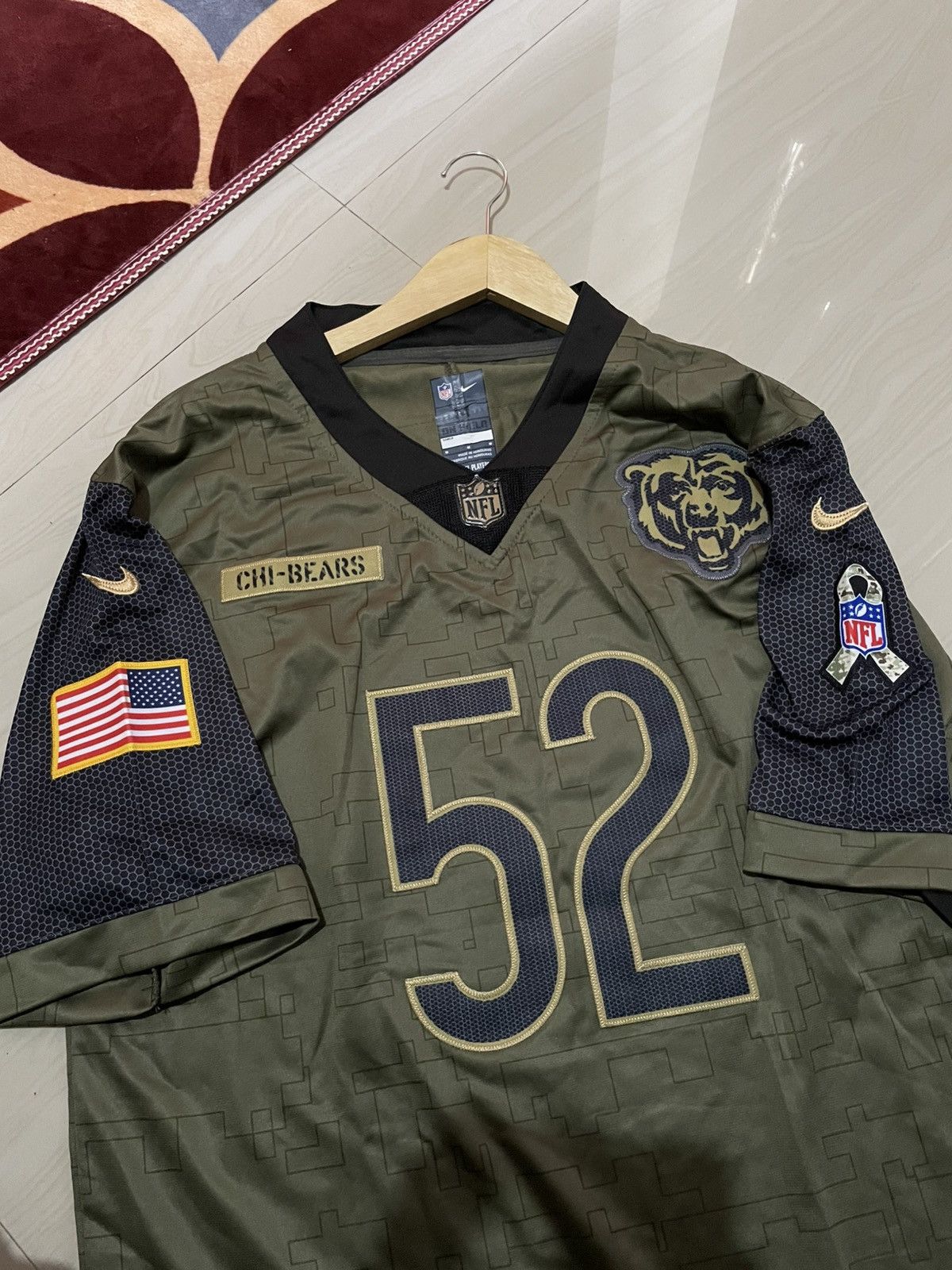 NFL Men’s Nike Khalil Mack Olive Chicago Bears Salute Size US XL / EU 56 / 4 - 2 Thumbnail