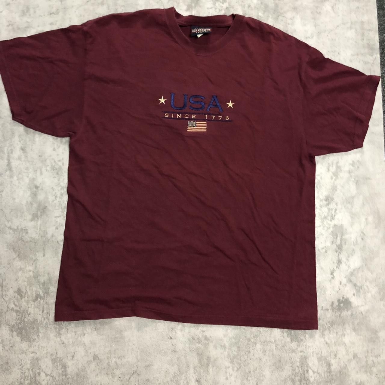 Other Burgundy vintage USA embroidered t-shirt Size US M / EU 48-50 / 2 - 1 Thumbnail