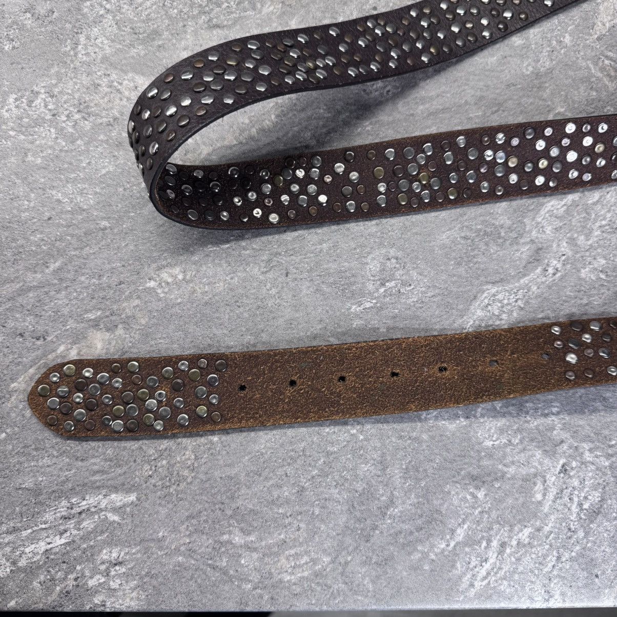 Hysteric Glamour Vintage Rhinestones Leather Belt Cowboy style metal logo y2k Size ONE SIZE - 4 Thumbnail