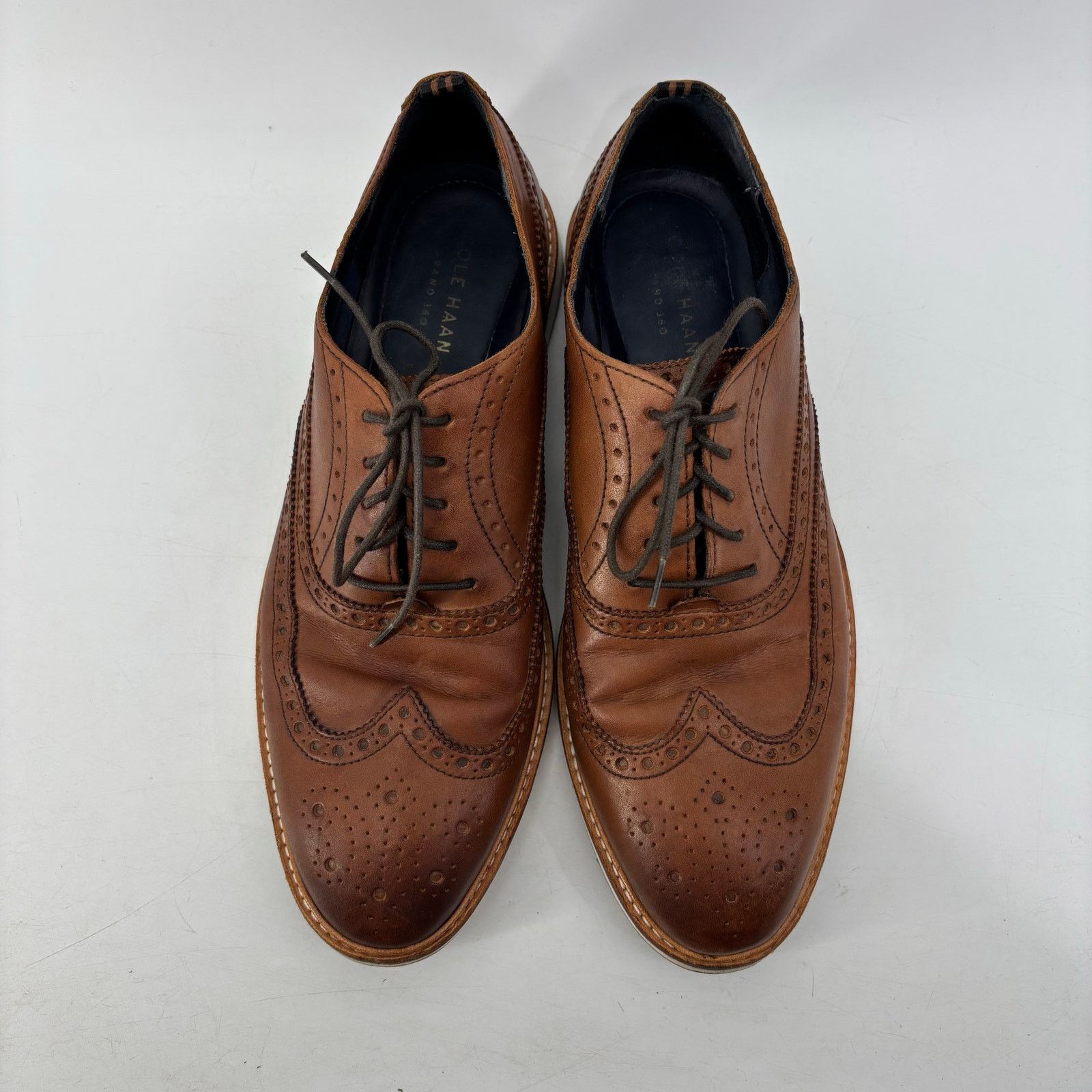 Cole Haan Cole Haan Sz 11 Mens Morris Grand Wingtip Brown Leather Size US 11 / EU 44 - 5 Thumbnail