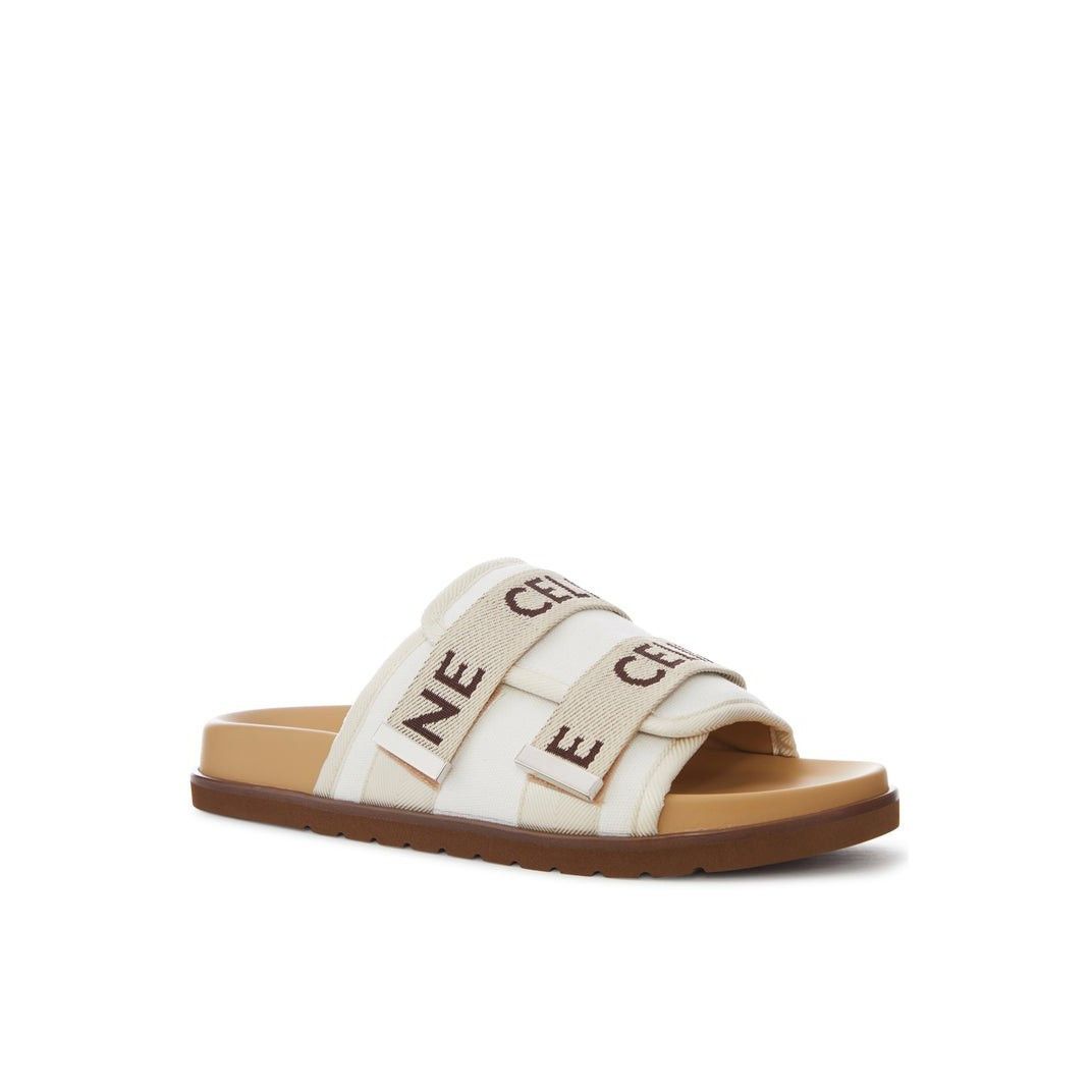 Celine CELINE White Cotton Slides New & Authentic (Men's size:9;) Size US 9 / EU 42 - 2 Thumbnail