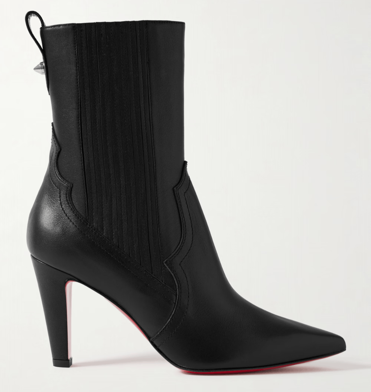 Santigag 85 Black Calf Leather Mid Calf Ankle Heel Boot 36