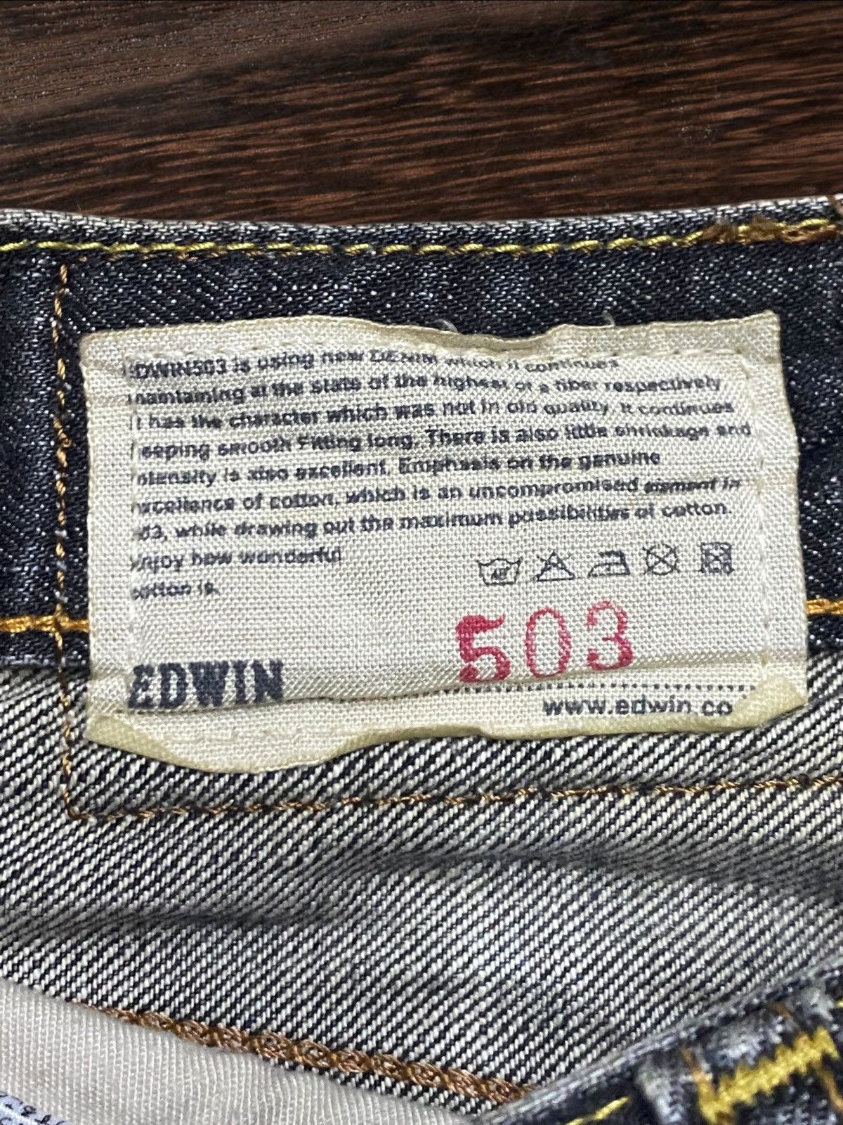 Japanese Brand Edwin 503 Denim Acid Wash Stain Distressed Loose Jeans Size US 30 / EU 46 - 23 Thumbnail