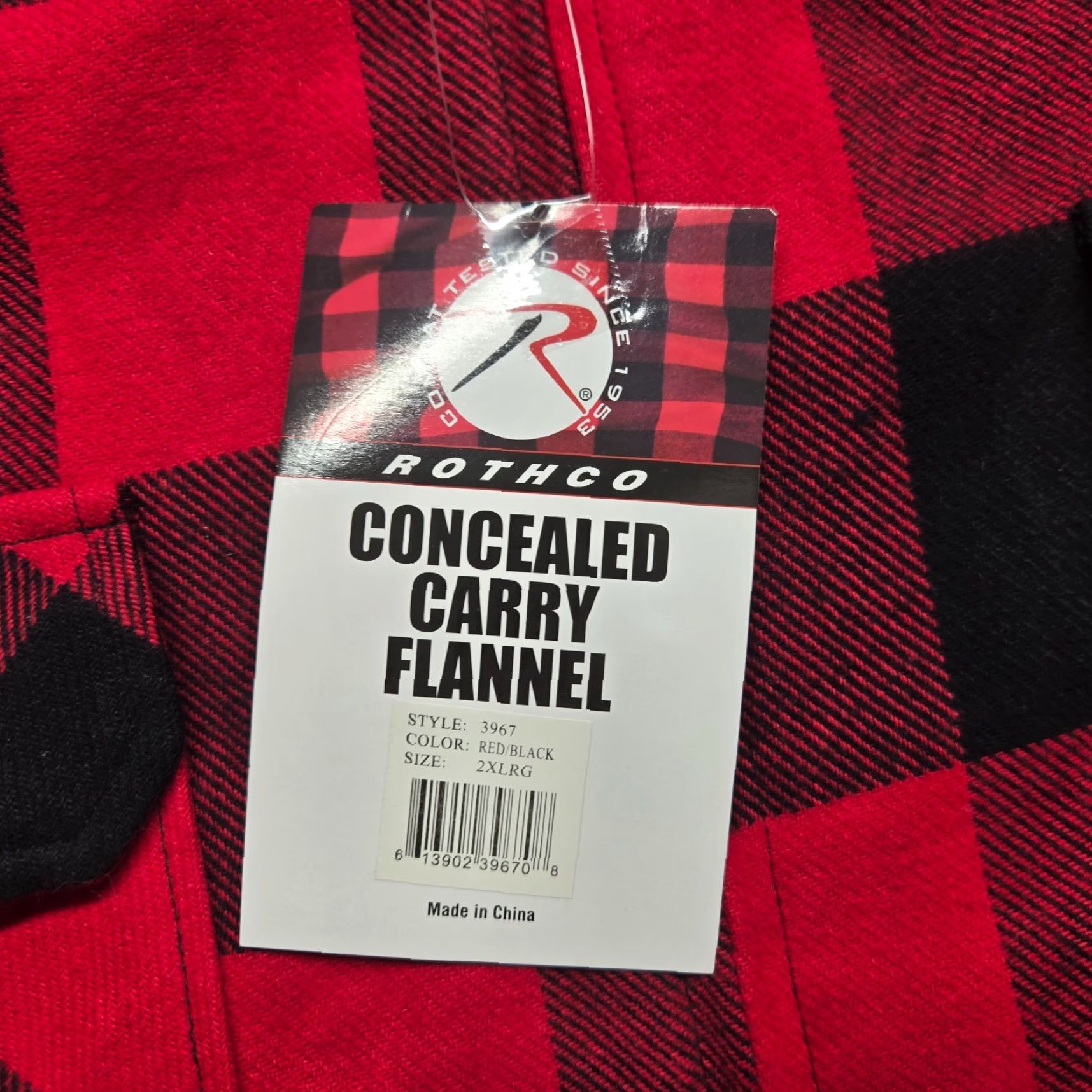 Rothco Rothco Concealed Carry Red Flannel Zip Shirt Buffalo Plaid 2X Big & Tall Jacket Army Pattern Size US XXL / EU 58 / 5 - 4 Thumbnail