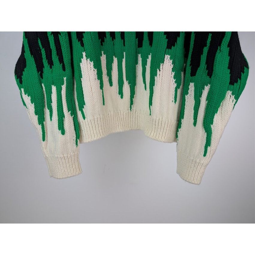 Bottega Veneta o1rshd1 Heavyweight Wool Graphic Knit Sweater Parakeet/Black Size US L / EU 52-54 / 3 - 4 Thumbnail