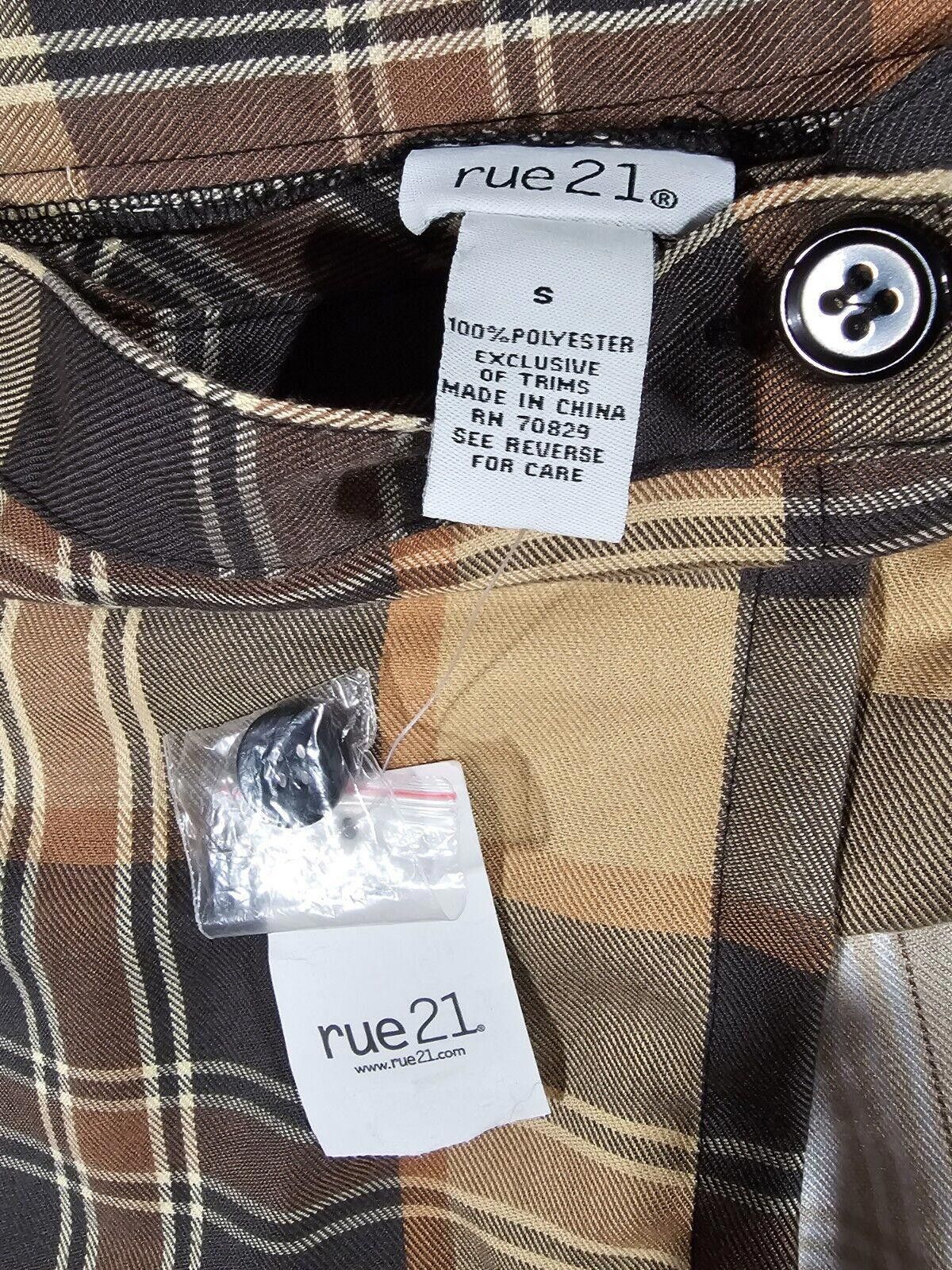 rue21 Rue 21 Brown Plaid Mini Skirt Small NWT Size 28" / US 6 / IT 42 - 3 Thumbnail