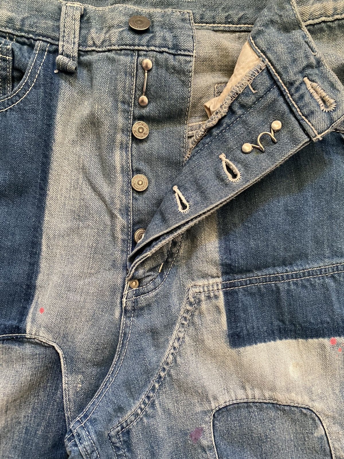 Kapital Iroquois Japanese Brand Patchwork Painter Cropped Denim Size US 32 / EU 48 - 8 Thumbnail