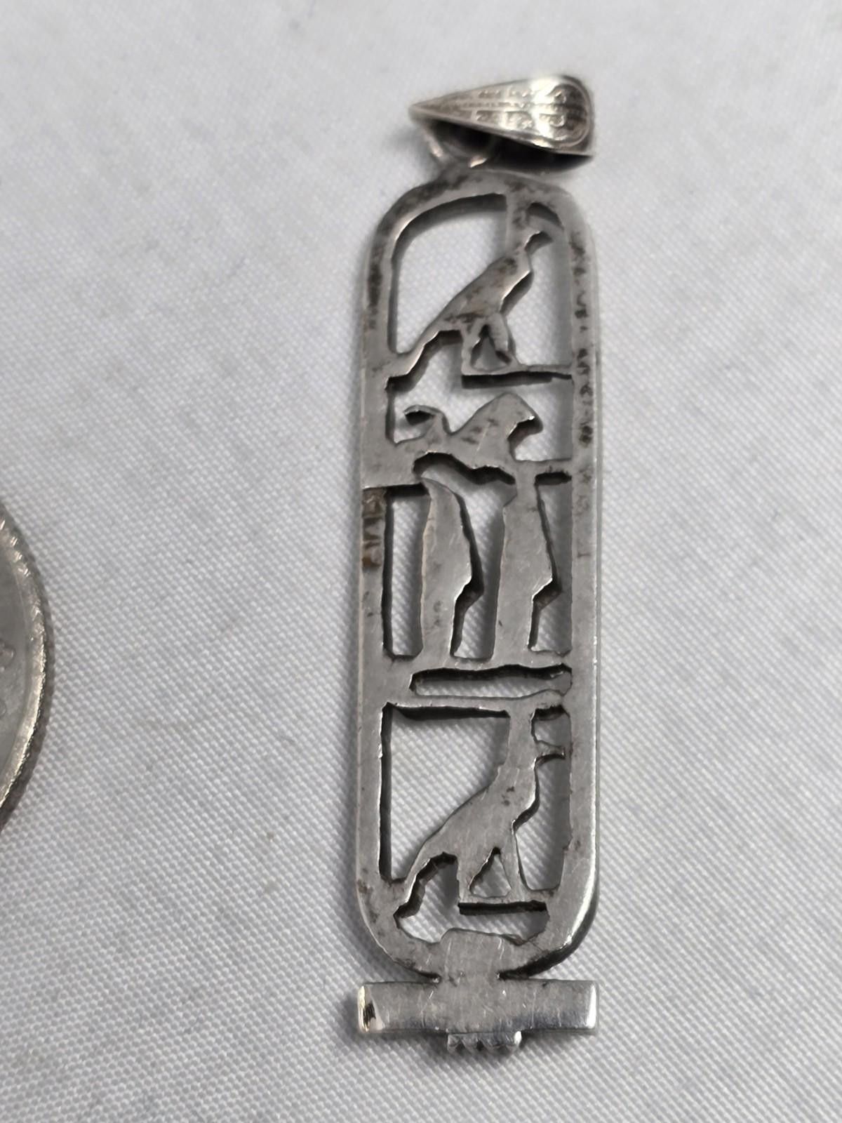 The Unbranded Brand Vintage 925 Sterling Silver Egyptian Cartouche Pendant Alisa Size ONE SIZE - 5 Thumbnail
