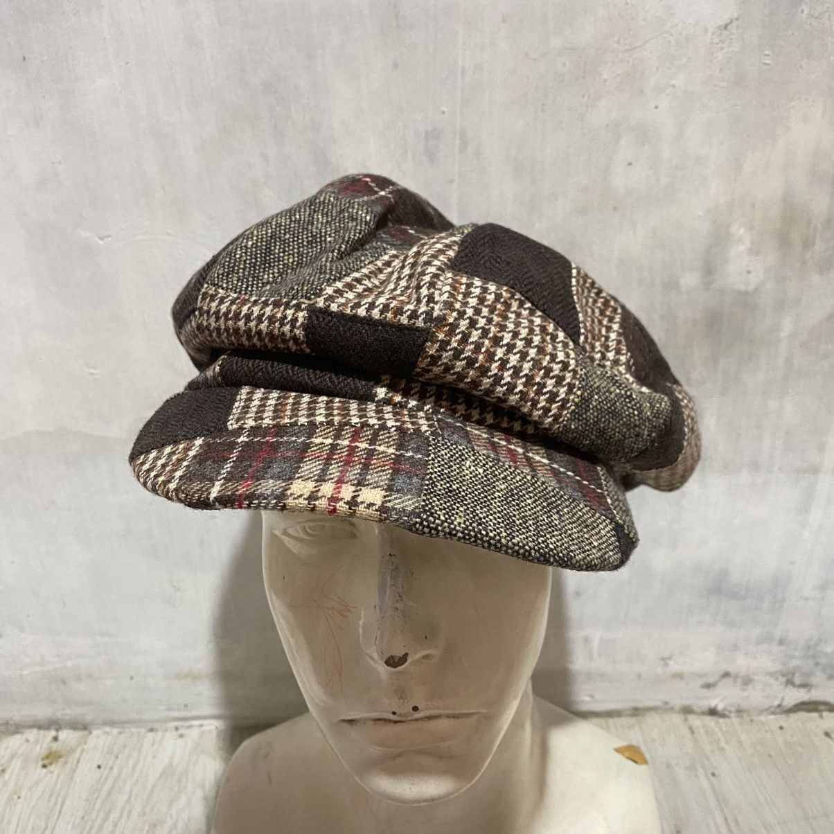 Japanese Brand vintage grace hats patchwork pattern newboys cap unique hats Size ONE SIZE - 2 Thumbnail